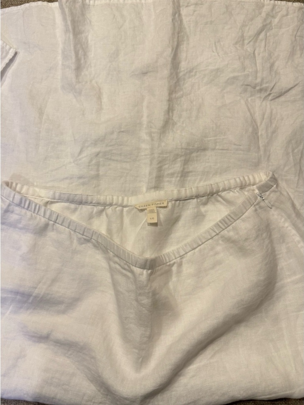 Eileen Fisher - White - 100% Organic Linen - Midi Skirt A Line - size Large / XL - Picture 9 of 12